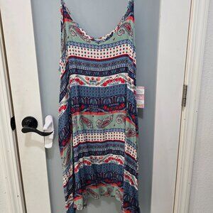 Paisley Raye Boho Midi Dress – Colorful Patchwork Print – Size 2X – NWT